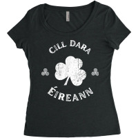 Cill Dara Kildare Gaelic Football Hurling Shamrock Vintage T Shirt Women's Triblend Scoop T-shirt | Artistshot