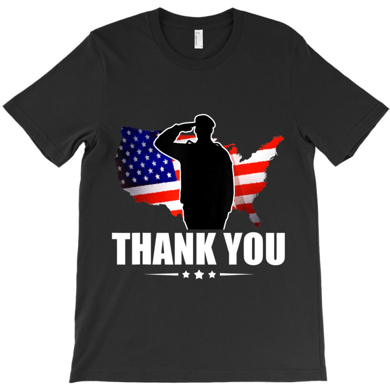 Patriotic American Flag Thank You For Your Service Veteran T-shirt | Artistshot