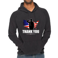 Patriotic American Flag Thank You For Your Service Veteran Vintage Hoodie | Artistshot