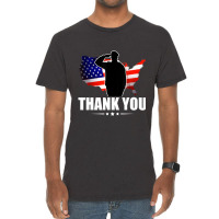 Patriotic American Flag Thank You For Your Service Veteran Vintage T-shirt | Artistshot