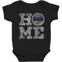 Estonia Home Distressed T Shirt Estonian Flag T Shirt Baby Bodysuit | Artistshot