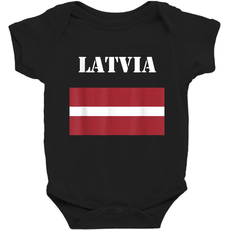 Latvia Flag T Shirt Latvian Pride Tee Shirt Baby Bodysuit by cm-arts | Artistshot