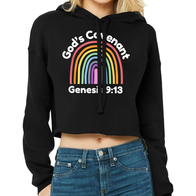 God’s Covenant Rainbow  Genesis 913 Christian T Shirt Cropped Hoodie by cm-arts | Artistshot