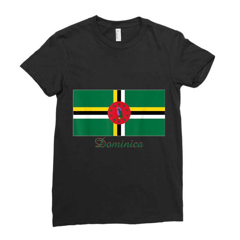 Dominica Flag Souvenir T Shirt Ladies Fitted T-Shirt by cm-arts | Artistshot