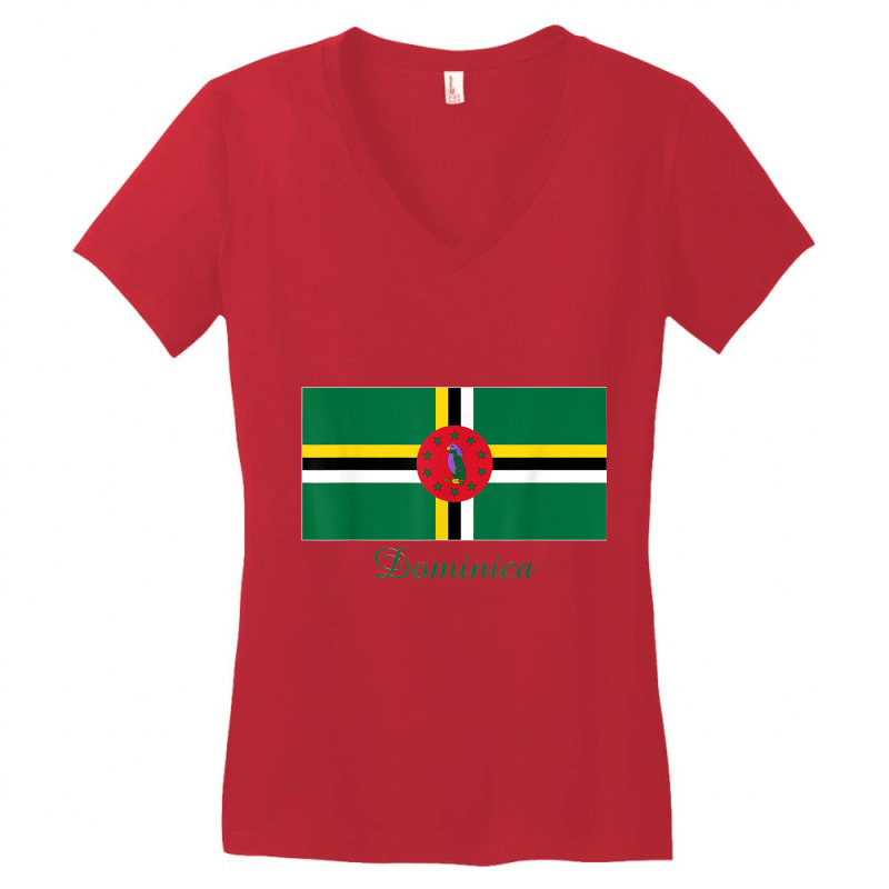 Dominica Flag Souvenir T Shirt Women's V-Neck T-Shirt by cm-arts | Artistshot