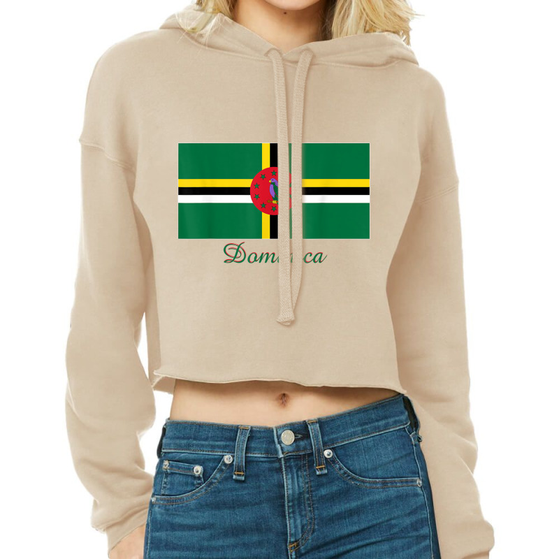 Dominica Flag Souvenir T Shirt Cropped Hoodie by cm-arts | Artistshot