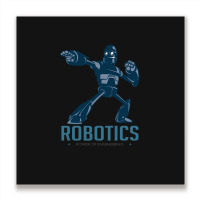 Giant Robot Cartoon Robotics Power Of Engineer I Build Robots Metal Print Square | Artistshot