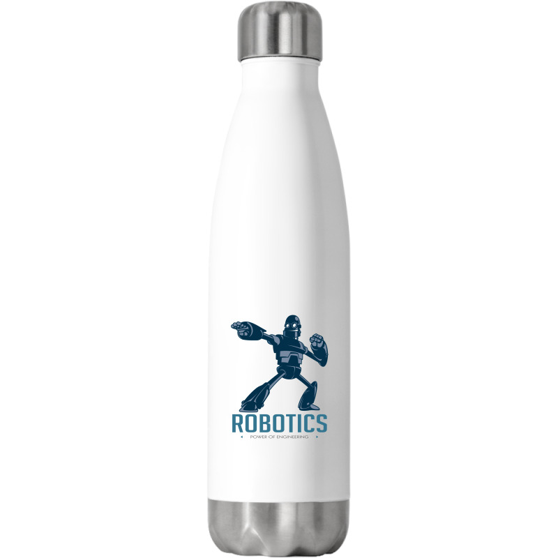 Giant Robot Cartoon Robotics Power Of Engineer I Build Robots Stainless Steel Water Bottle | Artistshot