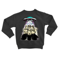 Alien Invasion Easter Island Moai Famous Statues Toddler Sweatshirt | Artistshot