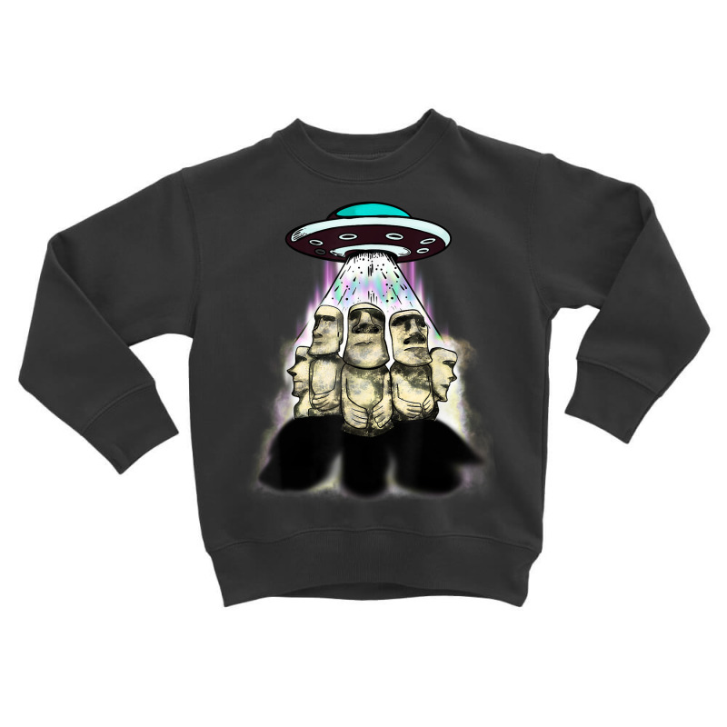 Alien Invasion Easter Island Moai Famous Statues Toddler Sweatshirt | Artistshot