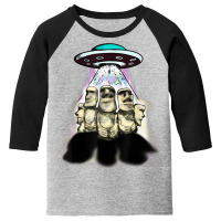 Alien Invasion Easter Island Moai Famous Statues Youth 3/4 Sleeve | Artistshot