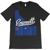 Emmett Idaho Id Map T-shirt | Artistshot