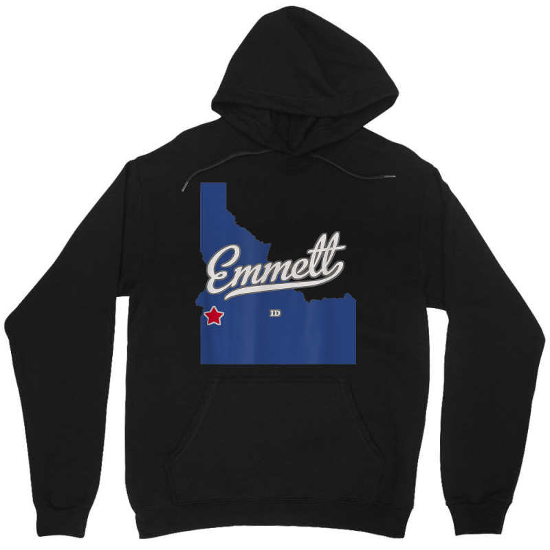 Emmett Idaho Id Map Unisex Hoodie | Artistshot