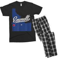 Emmett Idaho Id Map Men's T-shirt Pajama Set | Artistshot