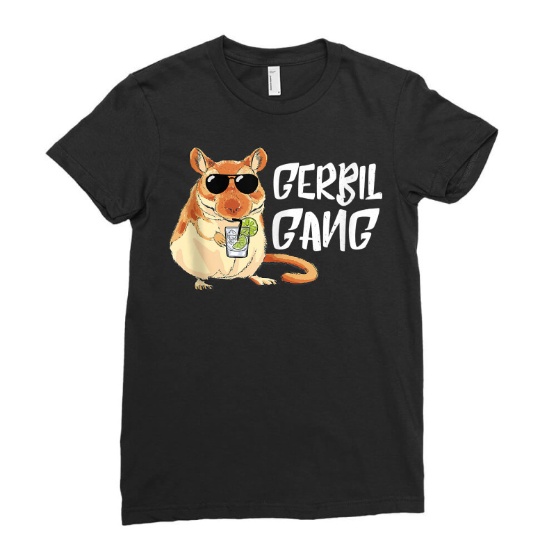 Gerbil Gang Lemonade Drinking Aviator Sunglass Cool Gerbil Tank Top Ladies Fitted T-Shirt by cm-arts | Artistshot