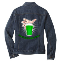 Leprechaun Urine Green Beer St Patty's Day Irish Ireland Ladies Denim Jacket | Artistshot