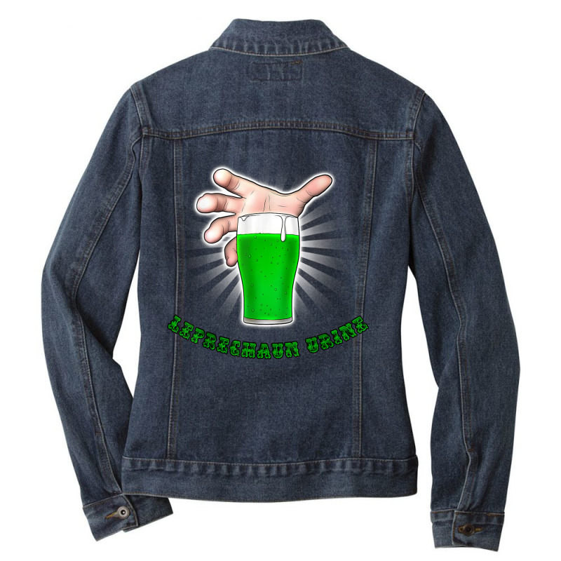 Leprechaun Urine Green Beer St Patty's Day Irish Ireland Ladies Denim Jacket by cm-arts | Artistshot