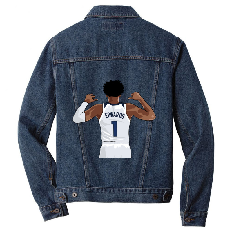 Anthony Edwards Vector Name-cneq7 Men Denim Jacket | Artistshot