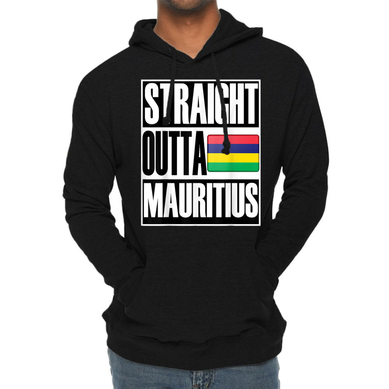 Storecastle Straight Outta Mauritius Flag Gift T Shirt T Shirt Lightweight Hoodie by cm-arts | Artistshot