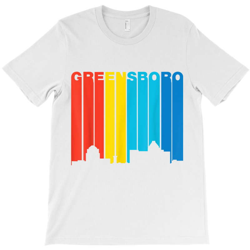 Retro 1970's Style Greensboro North Carolina Skyline T Shirt T-shirt | Artistshot