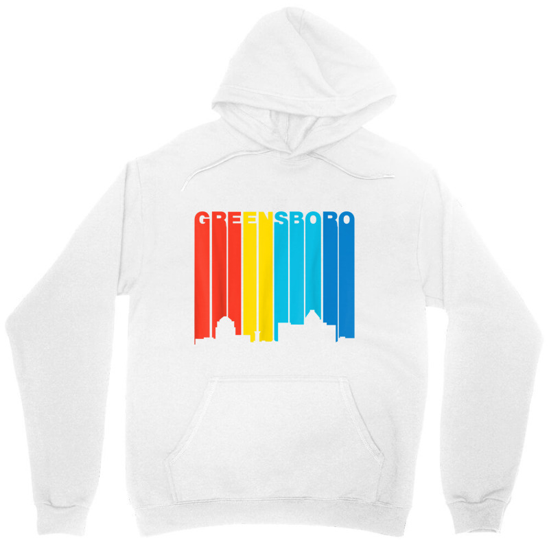 Retro 1970's Style Greensboro North Carolina Skyline T Shirt Unisex Hoodie | Artistshot