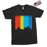 Retro 1970's Style Greensboro North Carolina Skyline T Shirt Exclusive T-shirt | Artistshot