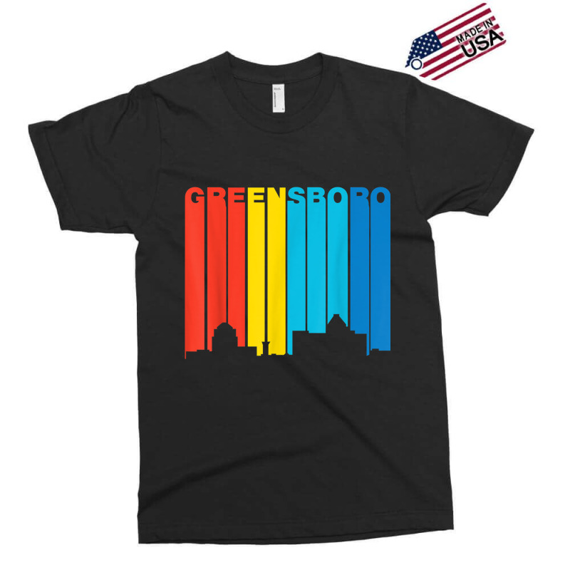 Retro 1970's Style Greensboro North Carolina Skyline T Shirt Exclusive T-shirt | Artistshot