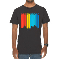 Retro 1970's Style Greensboro North Carolina Skyline T Shirt Vintage T-shirt | Artistshot