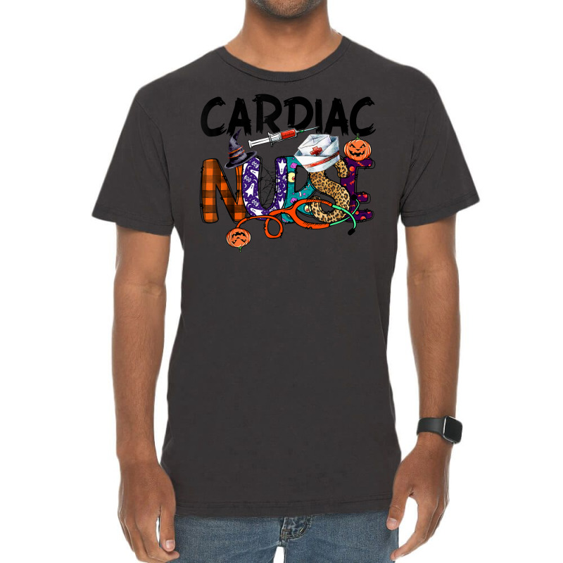 Cardiac Nurse Halloween Party Shirt One Spooky Cardiac Nurse Vintage T-shirt | Artistshot