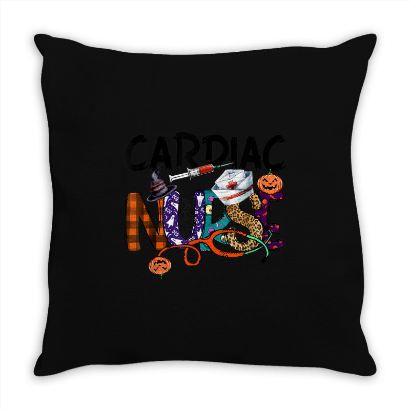 Cardiac Nurse Halloween Party Shirt One Spooky Cardiac Nurse Throw Pillow | Artistshot