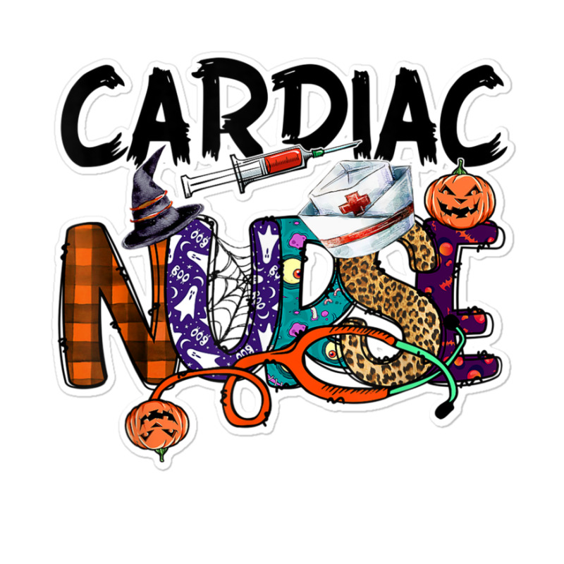 Cardiac Nurse Halloween Party Shirt One Spooky Cardiac Nurse Sticker | Artistshot