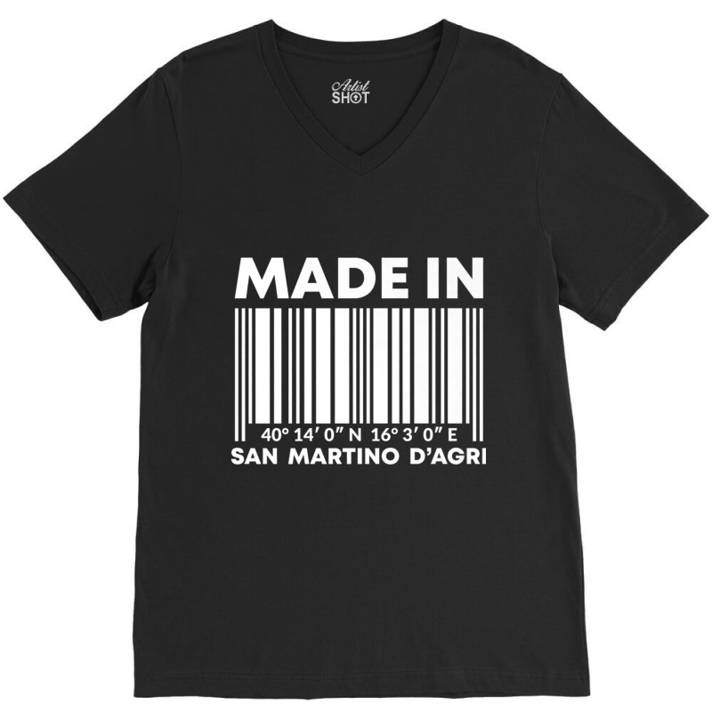 Made In San Martino D'agri Barcode Premium T Shirt V-Neck Tee by cm-arts | Artistshot