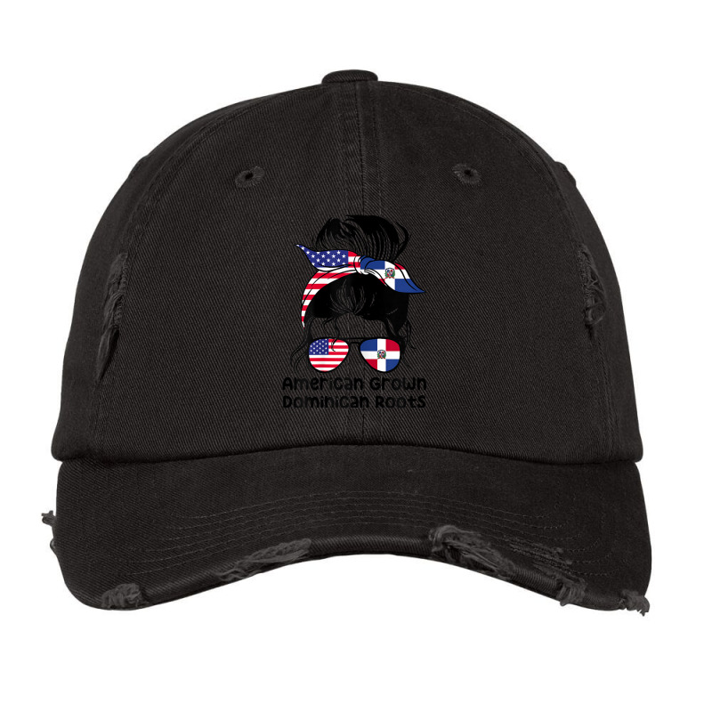 Womens American Grown With Dominican Roots Pride Dominican Republic Vintage Cap by August | Artistshot