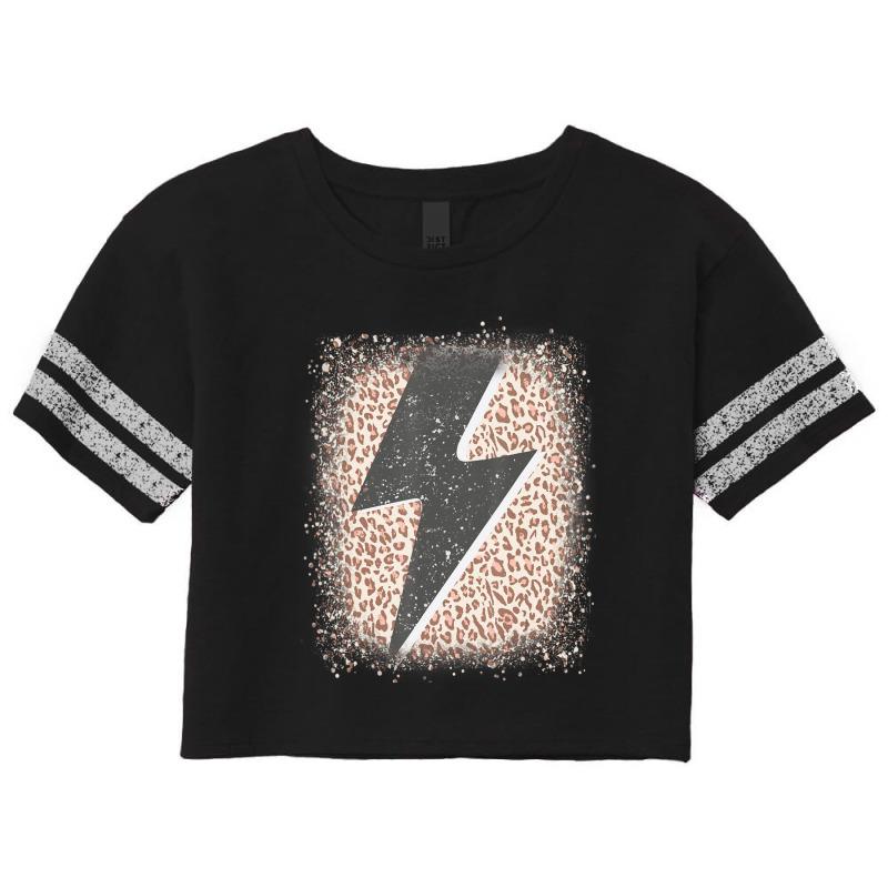 Womens Leopard Cheetah Thunder Print Cool Lightning Bolt Scorecard Crop Tee by atereabag | Artistshot