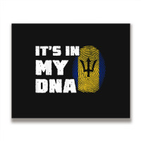 It's In My Dna Barbados Flag Fingerprint Men Women Metal Print Horizontal | Artistshot