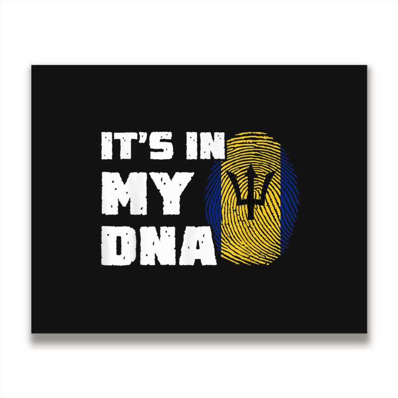 It's In My Dna Barbados Flag Fingerprint Men Women Metal Print Horizontal by Outpost | Artistshot