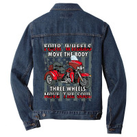 Motorcycle Trike Three Wheels Move The Soul Biker Men Denim Jacket | Artistshot