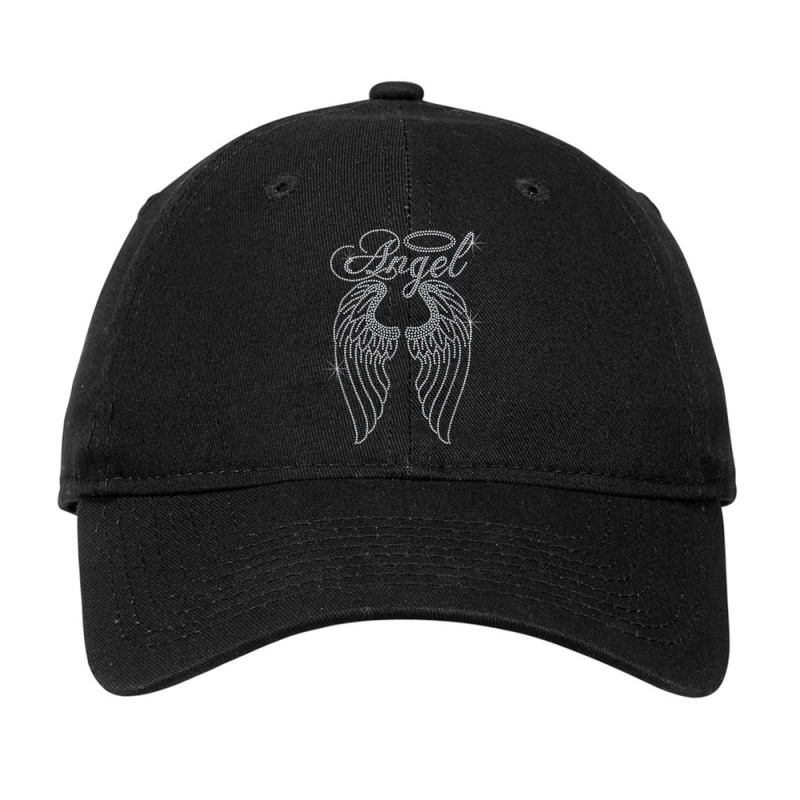 Woman Angel With Wings Bling Rhinestone Funny Christian Adjustable Cap by Outpost | Artistshot