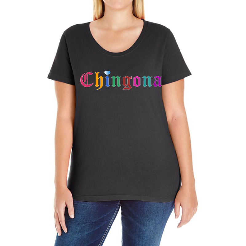 Chingona Serape Afro Latina Cabrona Hispanic Heritage Latinx Ladies Curvy T-Shirt by cm-arts | Artistshot