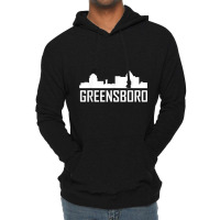 Greensboro North Carolina Skyline Silhouette T Shirt Lightweight Hoodie | Artistshot