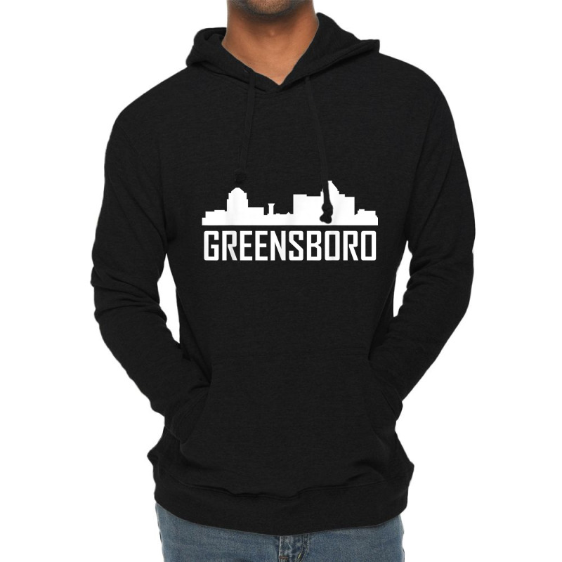 Greensboro North Carolina Skyline Silhouette T Shirt Lightweight Hoodie | Artistshot