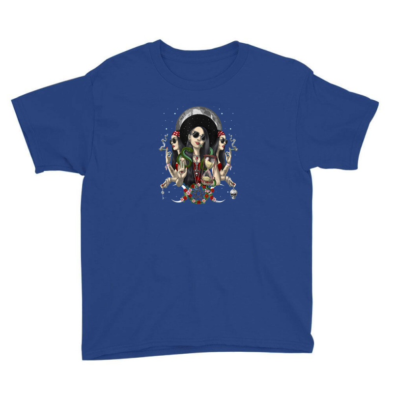 Hecate Triple Moon Goddess Pagan Witch Gothic Wiccan Occult Youth Tee by cm-arts | Artistshot