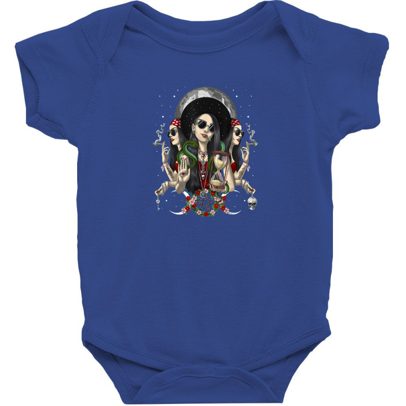 Hecate Triple Moon Goddess Pagan Witch Gothic Wiccan Occult Baby Bodysuit by cm-arts | Artistshot