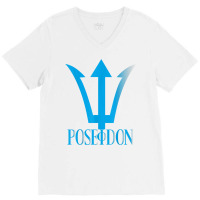 Sea Blue Poseidon Symbol Trident Ancient Greece Power T Shirt V-neck Tee | Artistshot