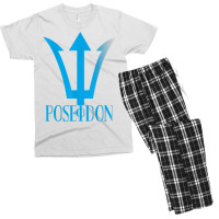 Sea Blue Poseidon Symbol Trident Ancient Greece Power T Shirt Men's T-shirt Pajama Set | Artistshot