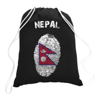 Nepal Fingerprint Flag Country Pride Heritage Shirt Drawstring Bags | Artistshot