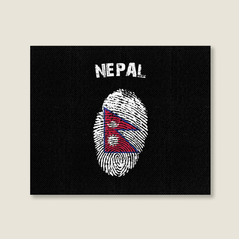 Nepal Fingerprint Flag Country Pride Heritage Shirt Landscape Canvas Print by cm-arts | Artistshot