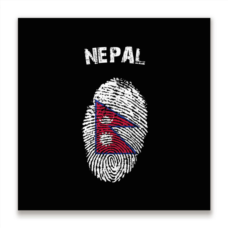 Nepal Fingerprint Flag Country Pride Heritage Shirt Metal Print Square by cm-arts | Artistshot