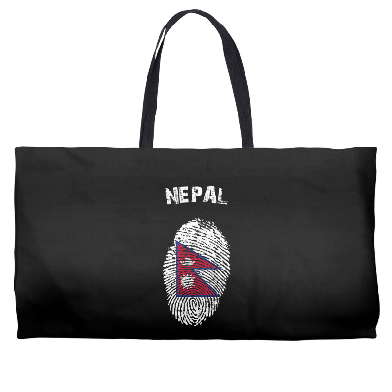 Nepal Fingerprint Flag Country Pride Heritage Shirt Weekender Totes by cm-arts | Artistshot