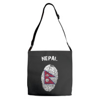 Nepal Fingerprint Flag Country Pride Heritage Shirt Adjustable Strap Totes | Artistshot